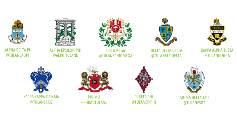 Panhel Chapters 9 Panhellenic Chapters, Shields, and IG Handles